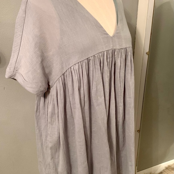 Women’s Babydoll Blouse Drop waist Listicle Powder Blue S - Picture 5 of 10